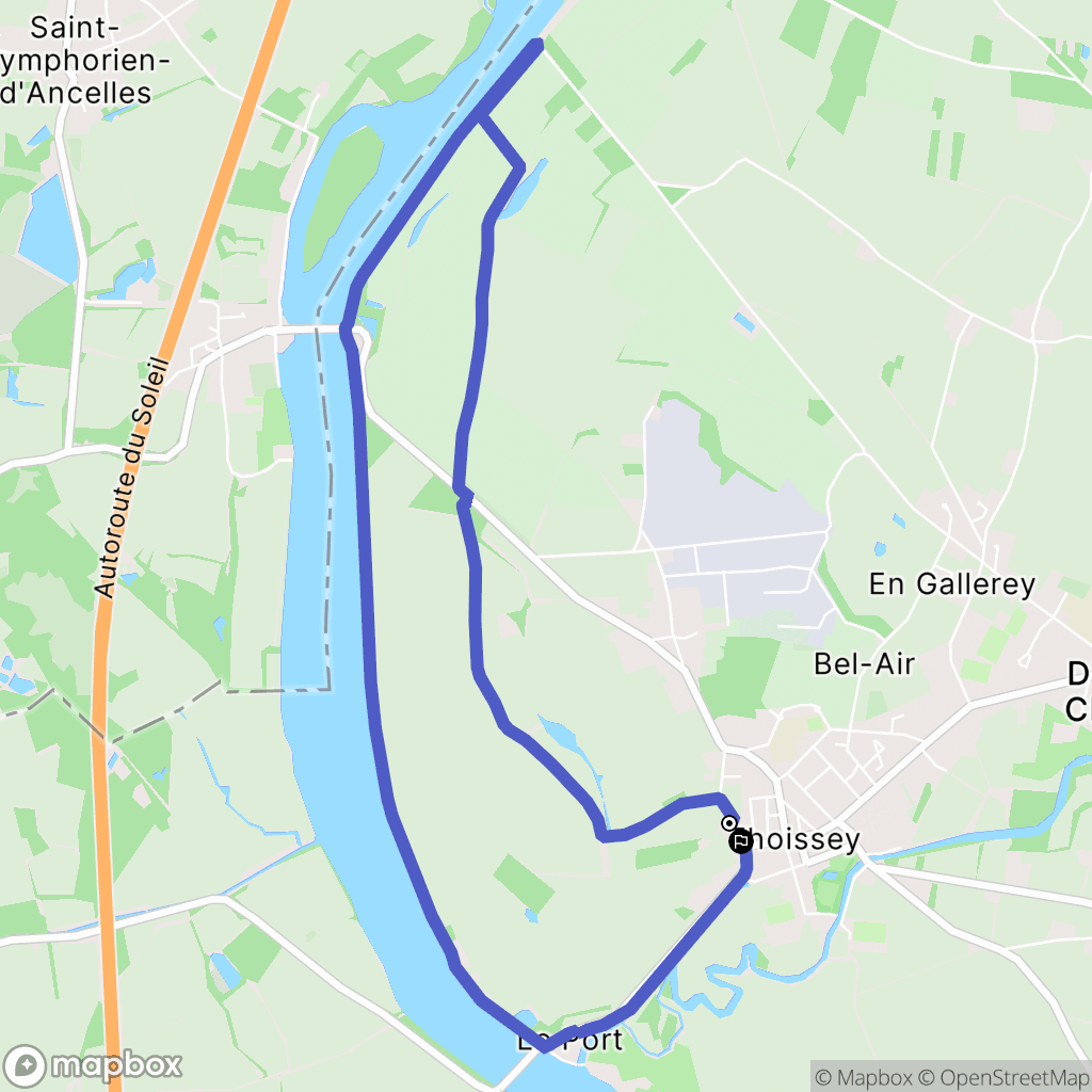 Thoissey : carte du parcours de randonnée - France