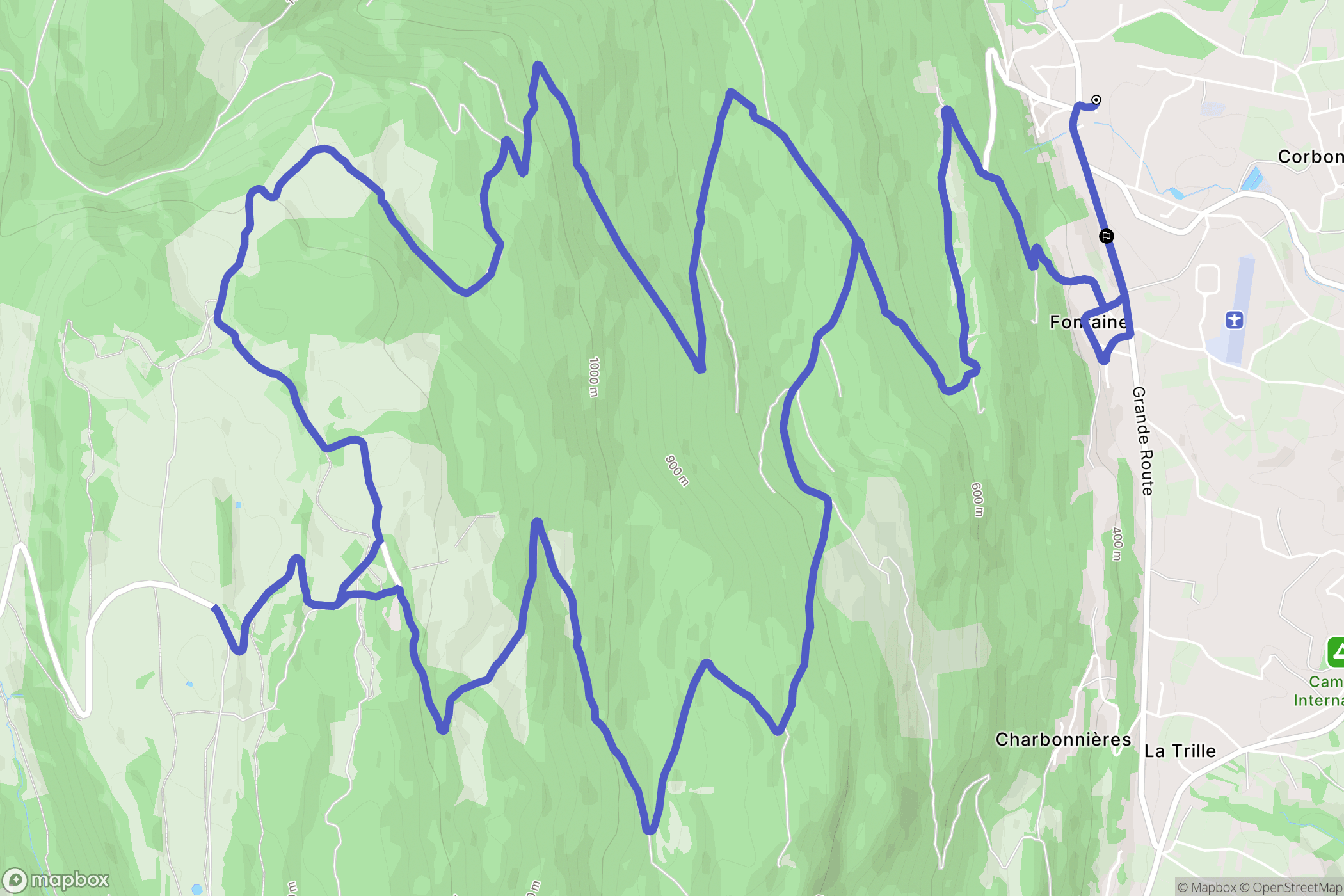 Corbonod : carte du parcours de randonnée - France