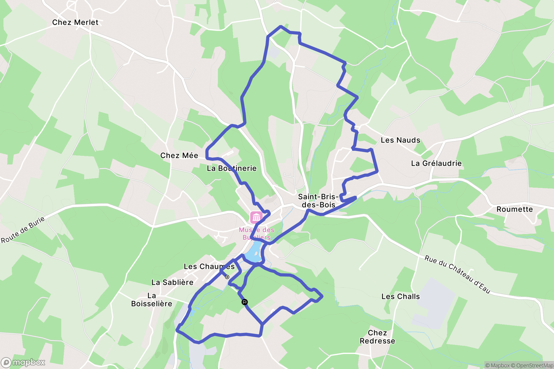 Saint-Césaire : carte du parcours de randonnée - France