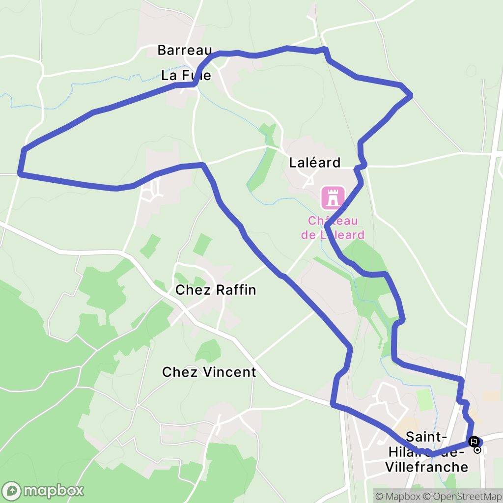 Saint-Hilaire-de-Villefranche : carte du parcours de randonnée - France