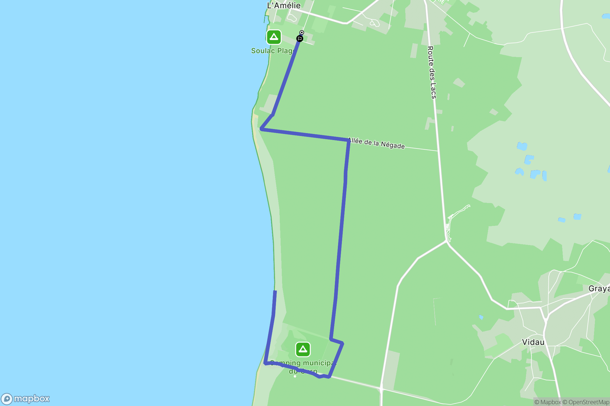 Soulac-sur-Mer : carte du parcours de randonnée - France