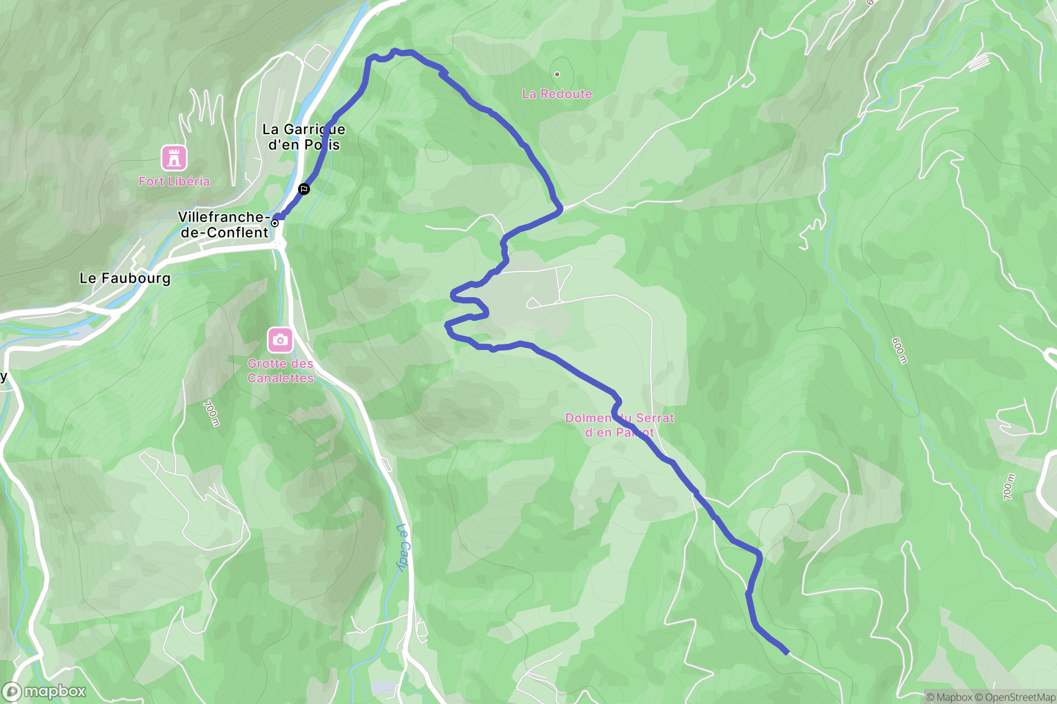 Villefranche-de-Conflent : carte du parcours de randonnée - France