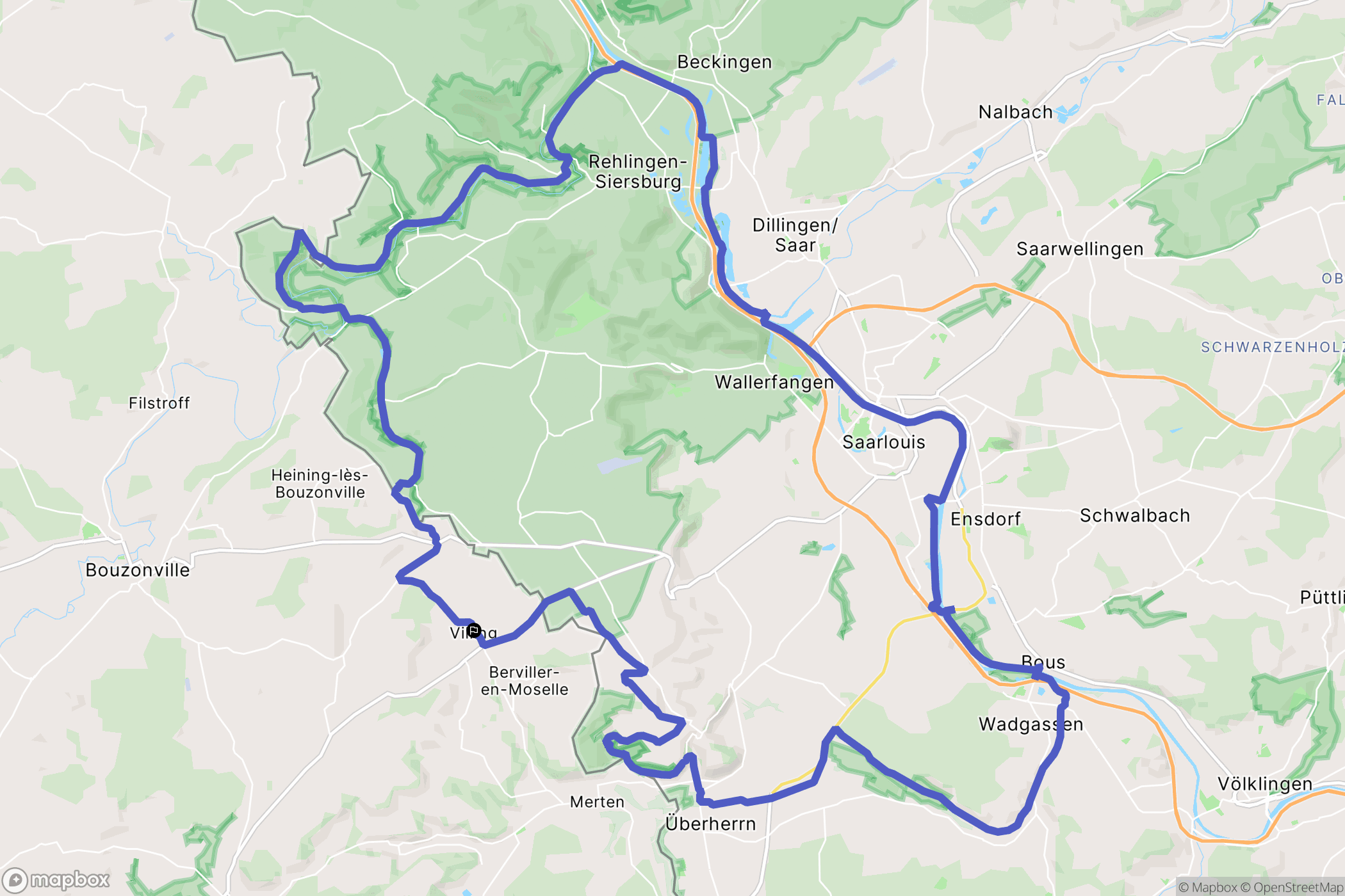 Villing : carte du parcours de randonnée - France