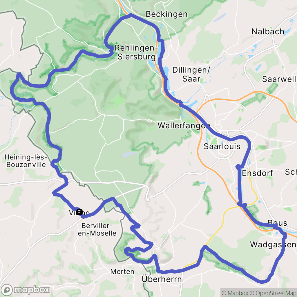 Villing : carte du parcours de randonnée - France