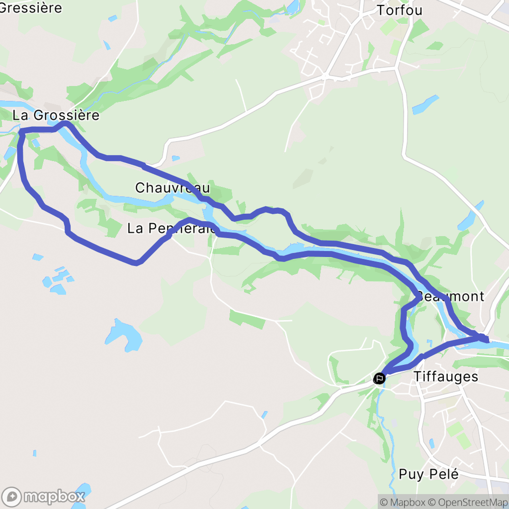 Tiffauges : carte du parcours de randonnée - France