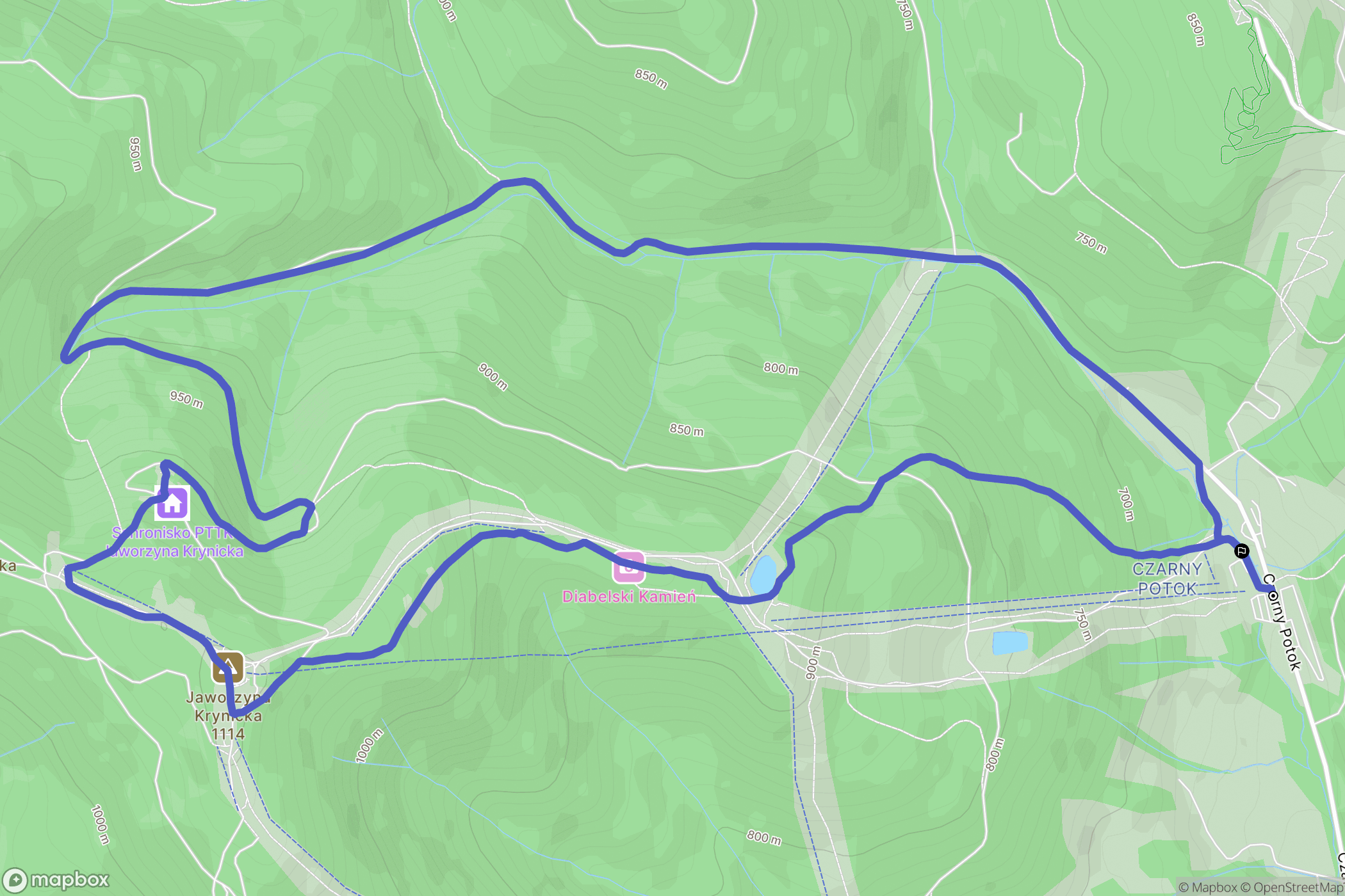 Krynica-Zdrój: mapa trasy - Poland