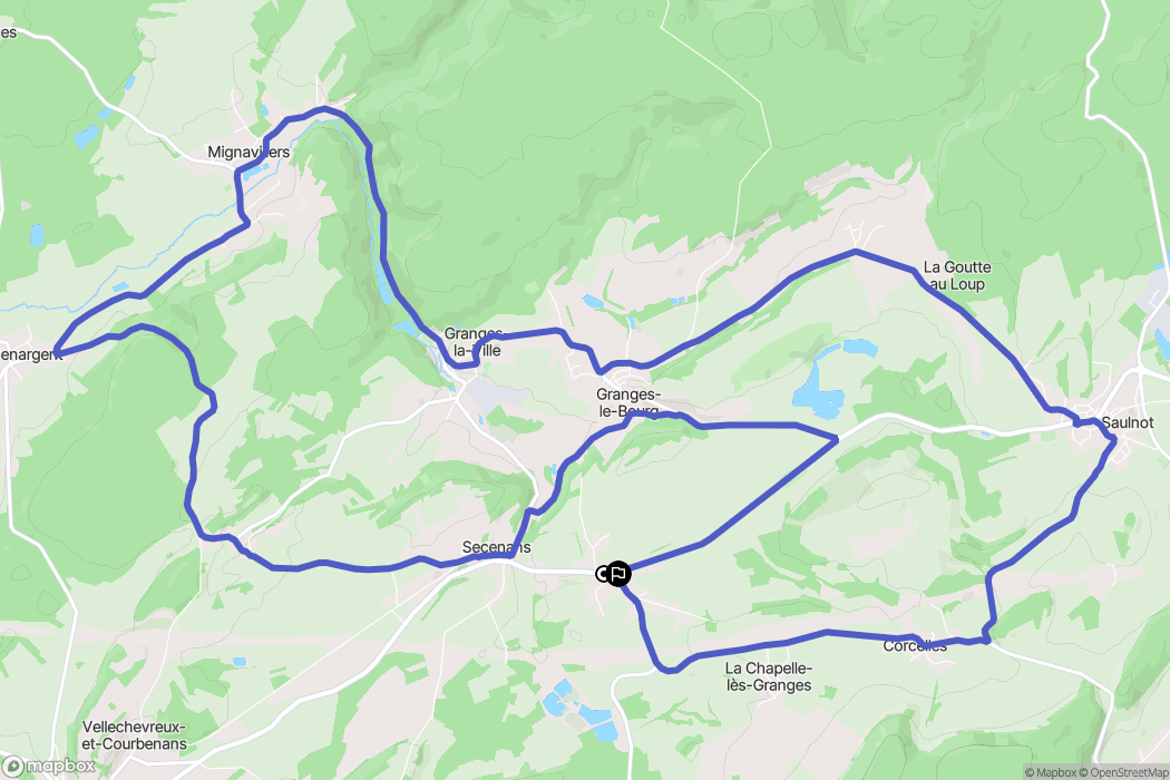 Crevans-et-la-Chapelle-lès-Granges : carte du parcours de randonnée - France