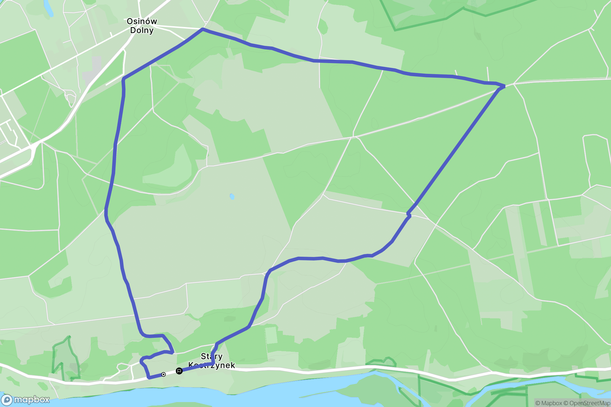 Stary Kostrzynek: mapa trasy - Poland