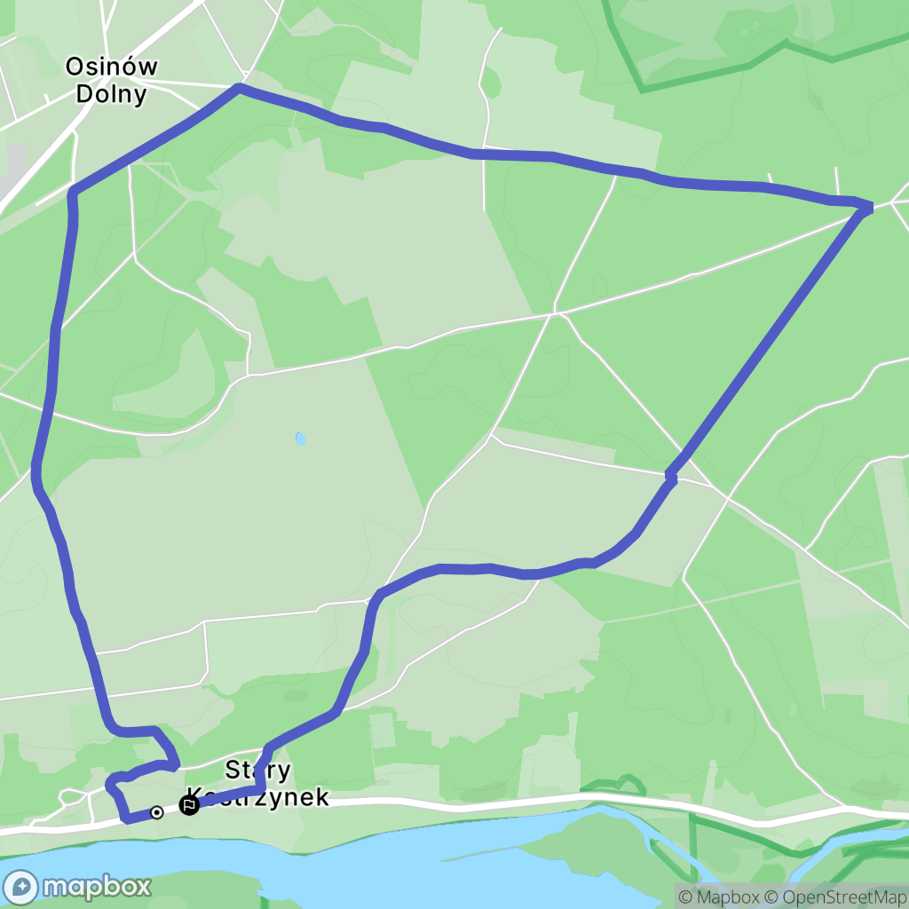 Stary Kostrzynek: mapa trasy - Poland