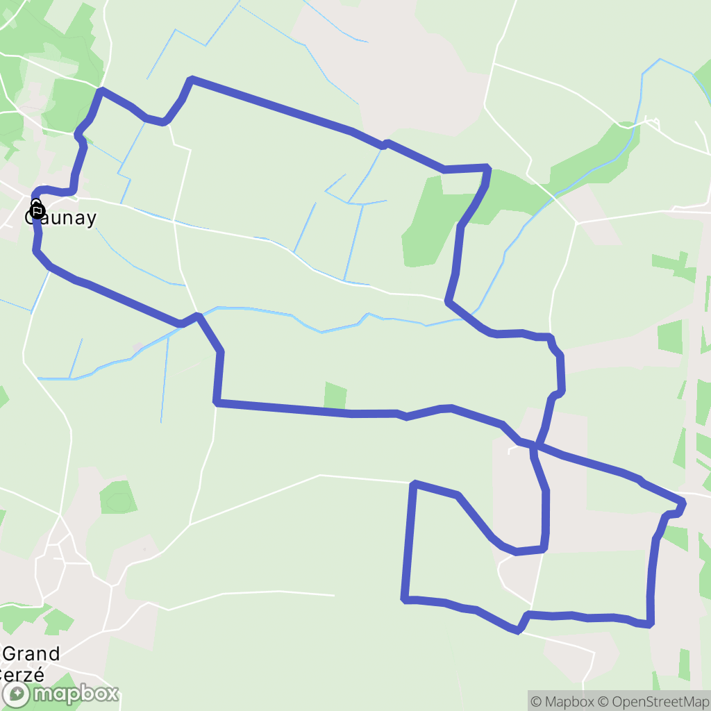 Caunay : carte du parcours de randonnée - France