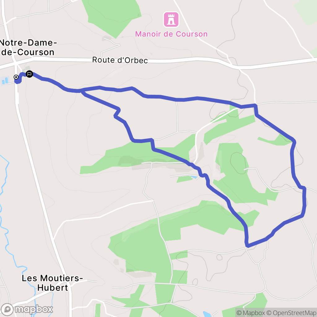 Livarot-Pays-d'Auge : carte du parcours de randonnée - France