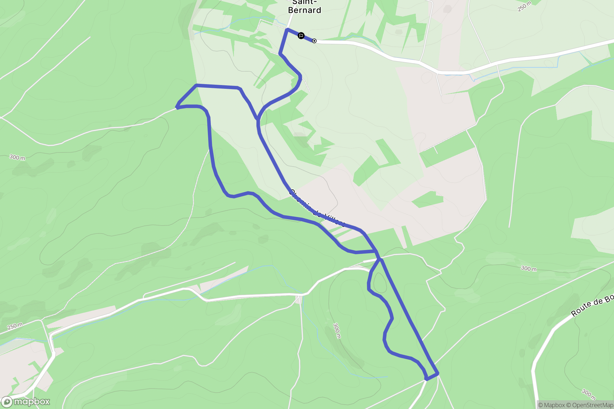 Piblange : carte du parcours de randonnée - France