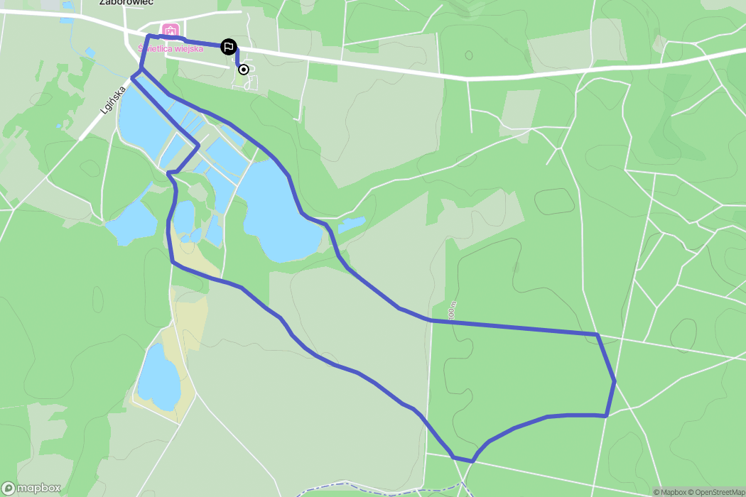 Zaborówiec: mapa trasy - Poland