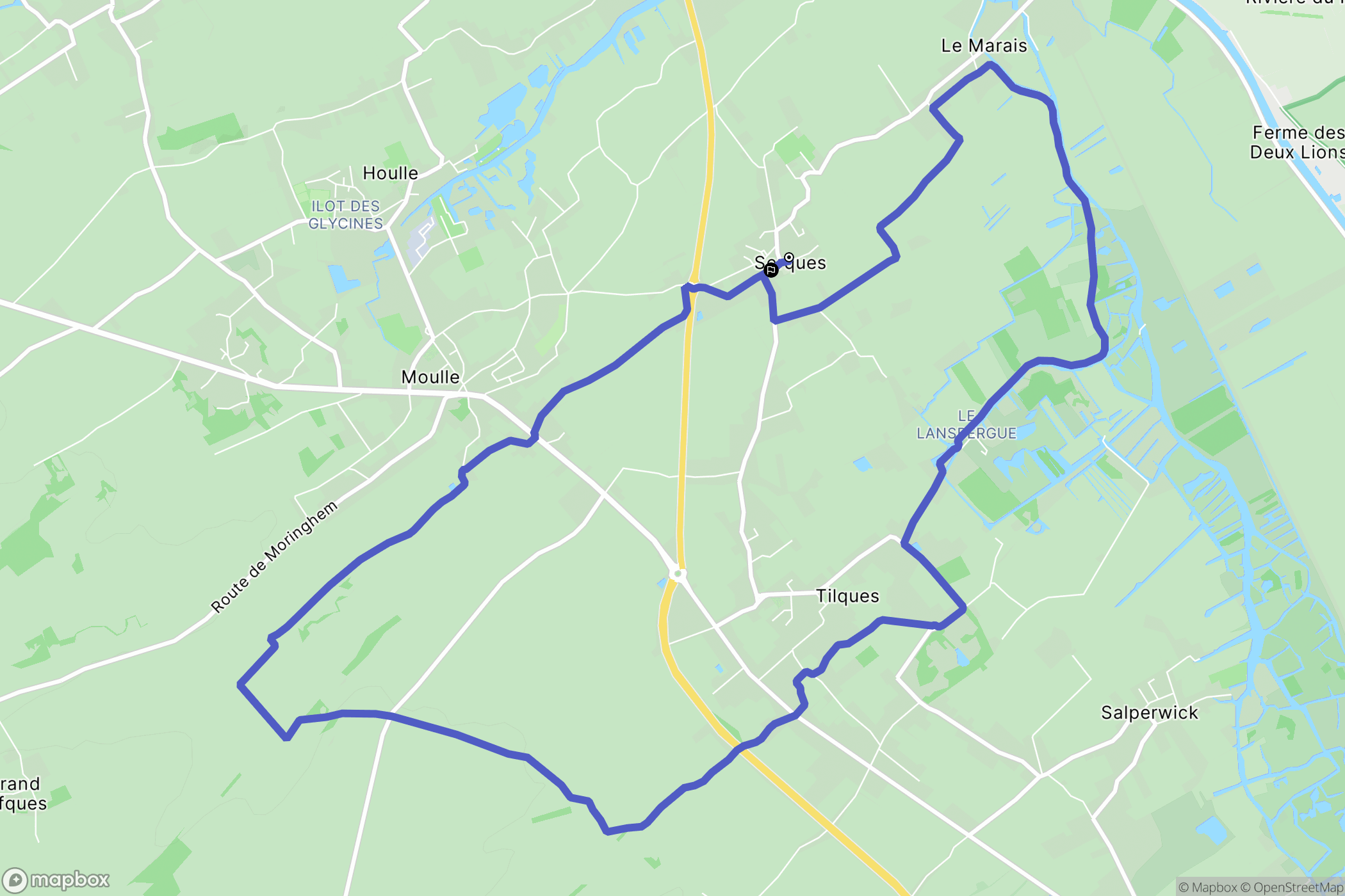 Serques : carte du parcours de randonnée - France
