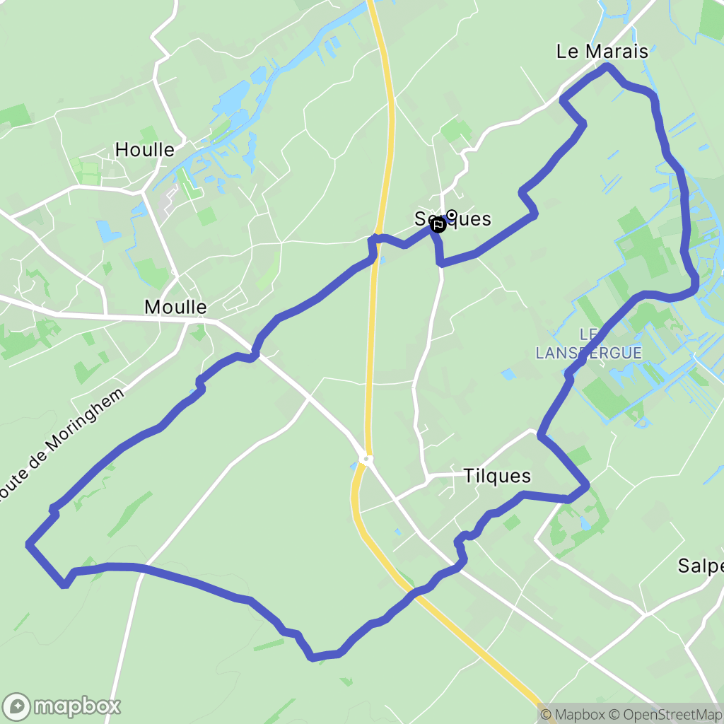 Serques : carte du parcours de randonnée - France