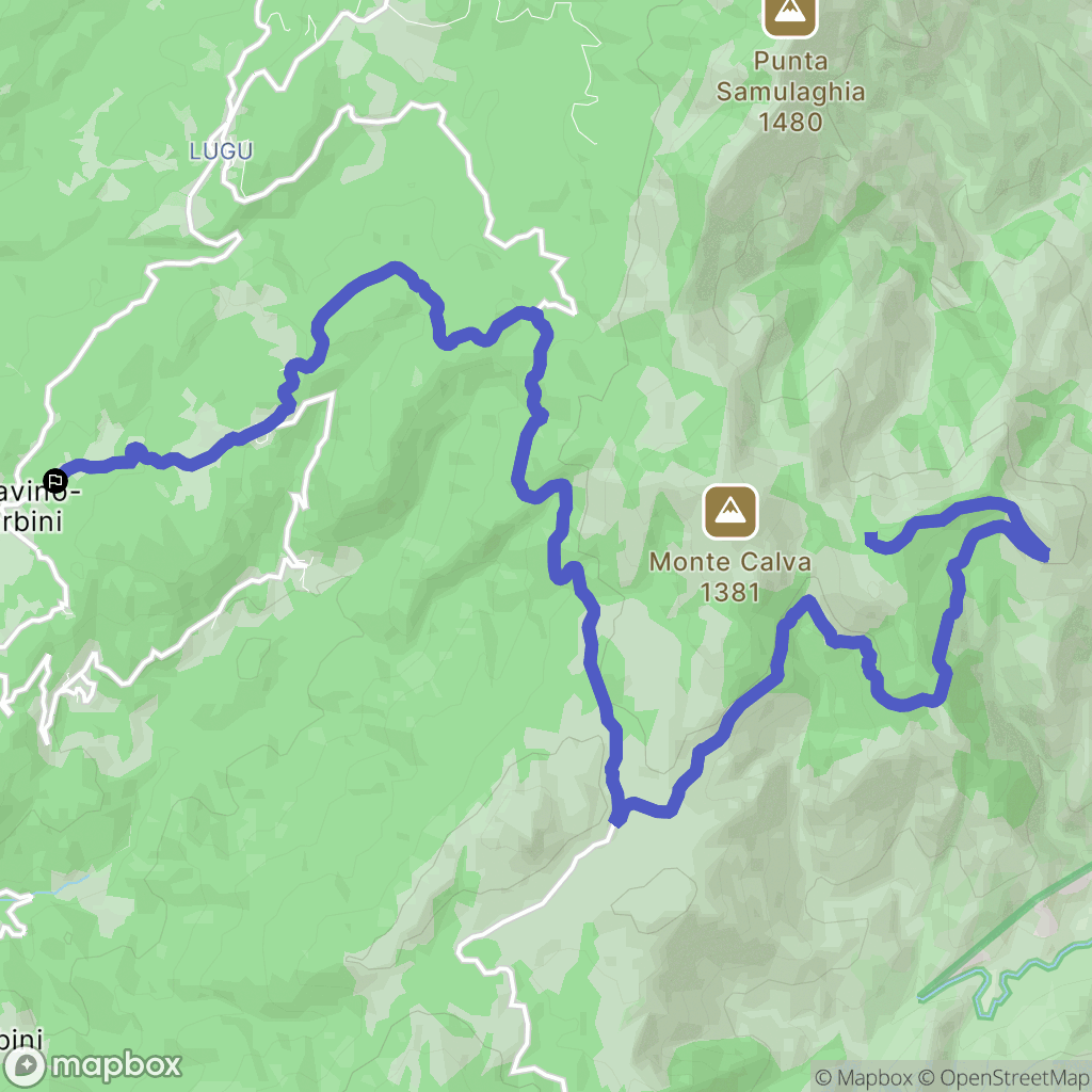 San-Gavino-Di-Carbini : carte du parcours de randonnée - France