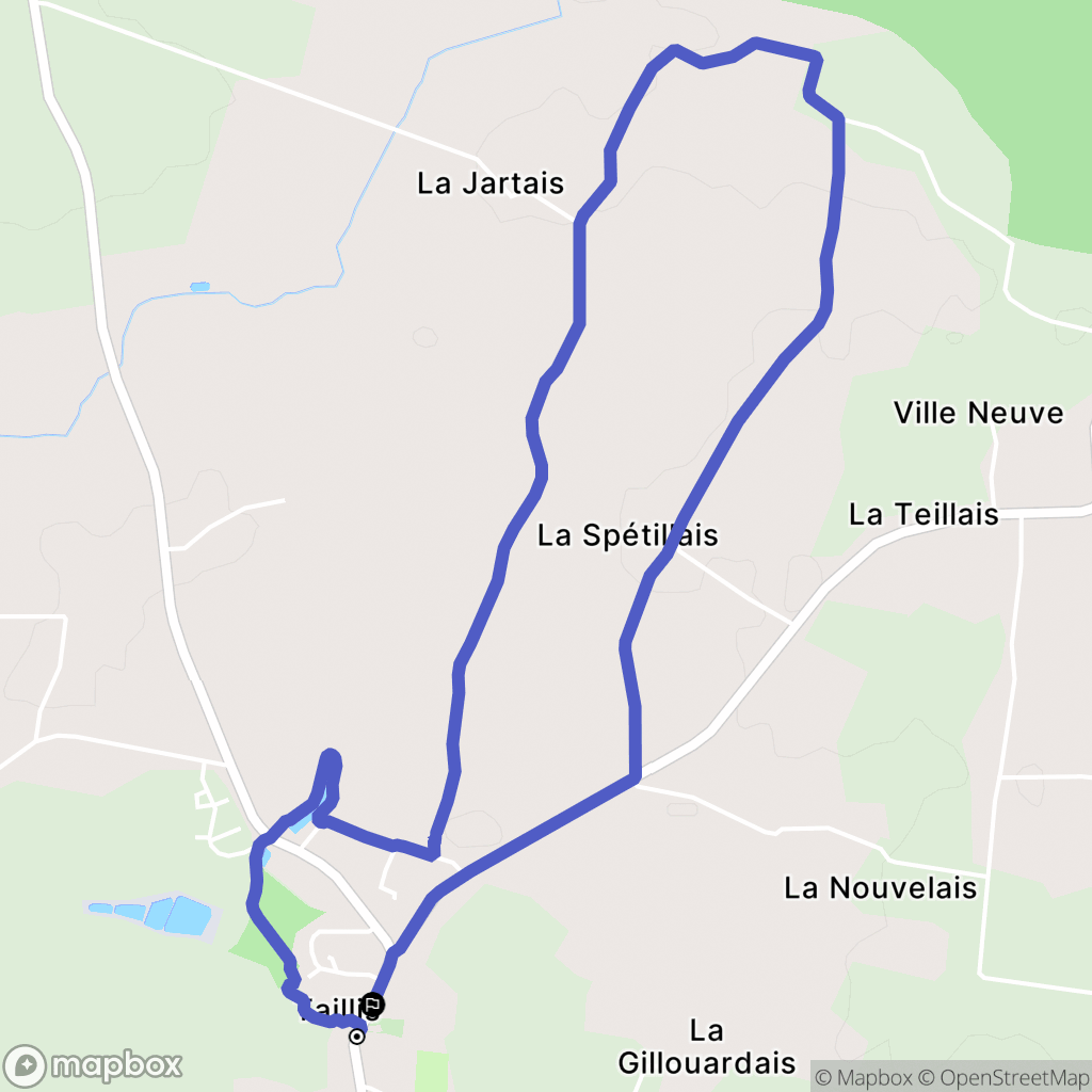 Taillis : carte du parcours de randonnée - France