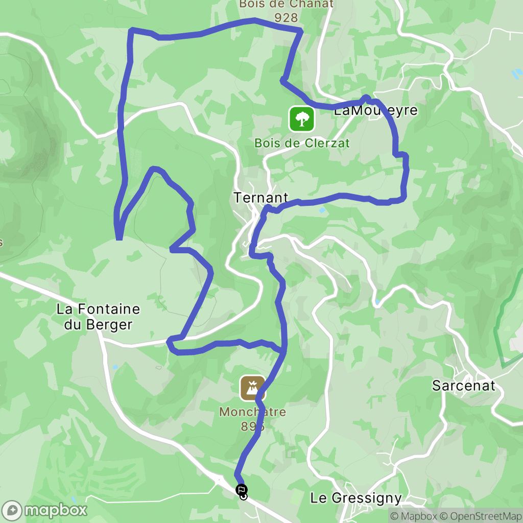 Orcines : carte du parcours de randonnée - France
