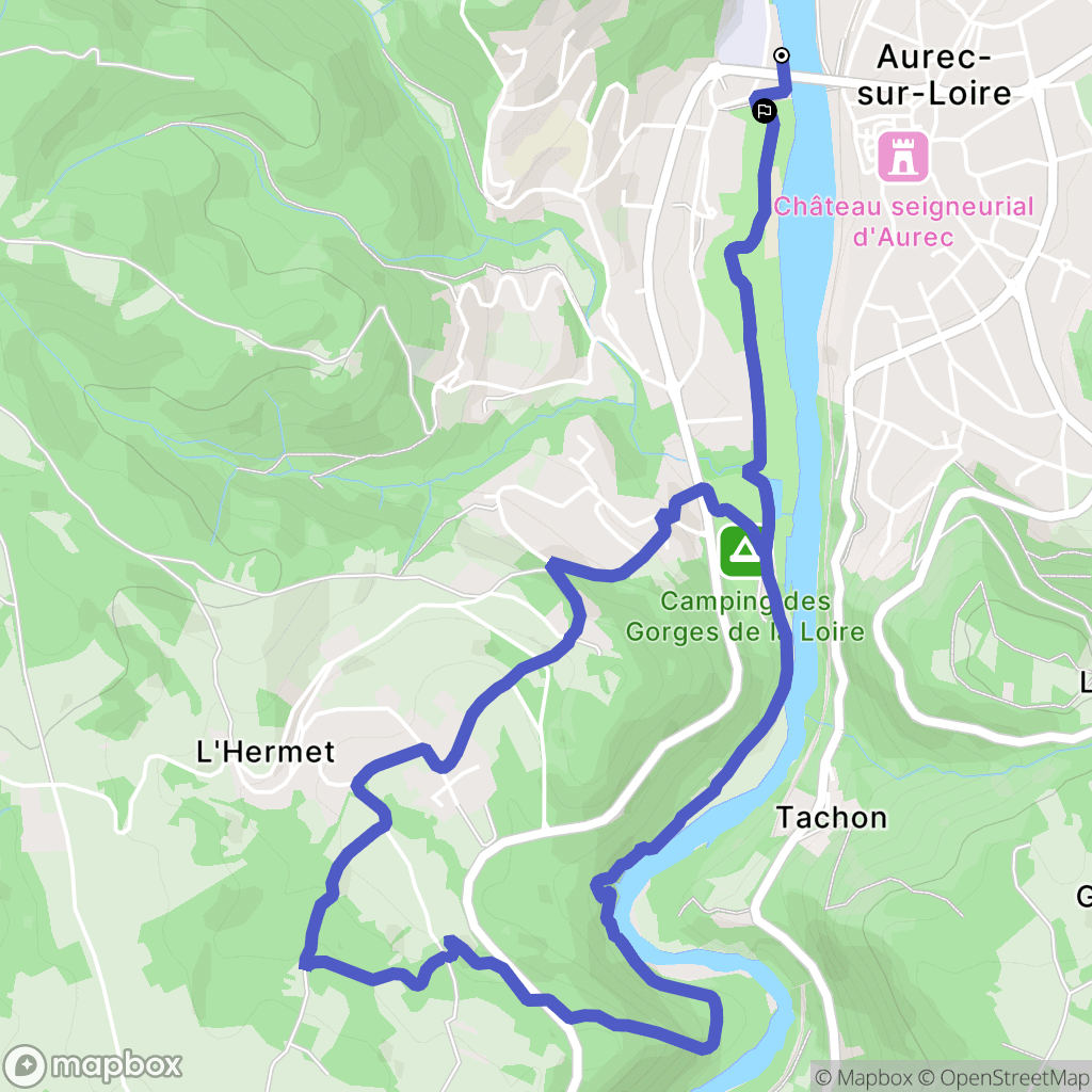 Aurec-sur-Loire : carte du parcours de randonnée - France