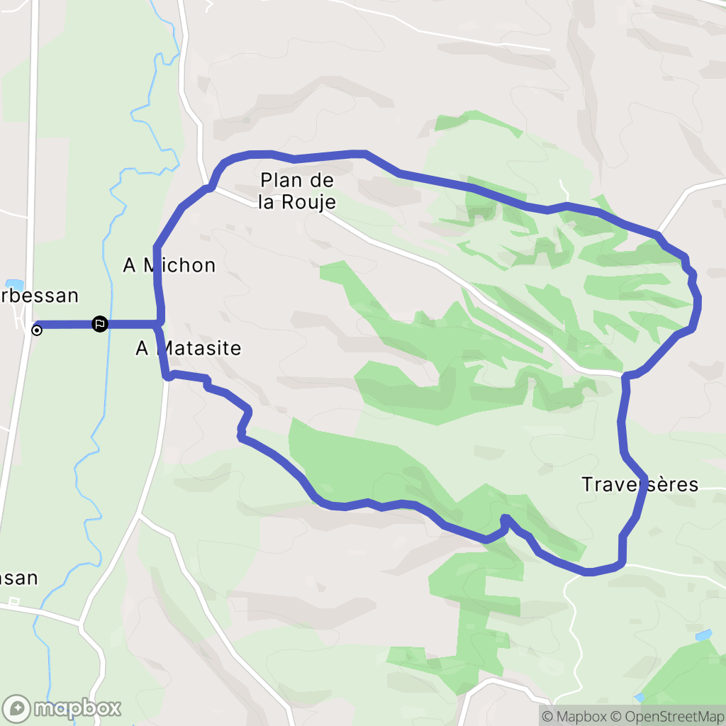 Orbessan : carte du parcours de randonnée - France