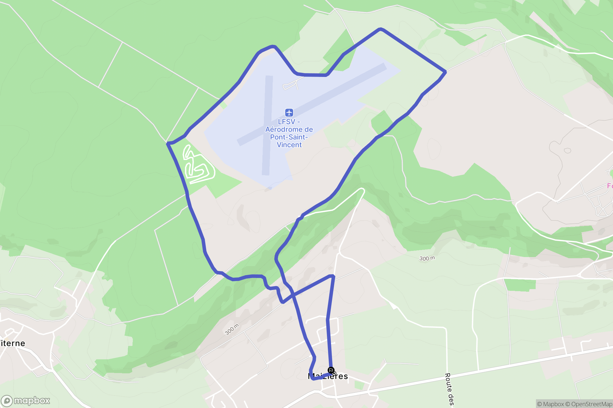 Maizières : carte du parcours de randonnée - France