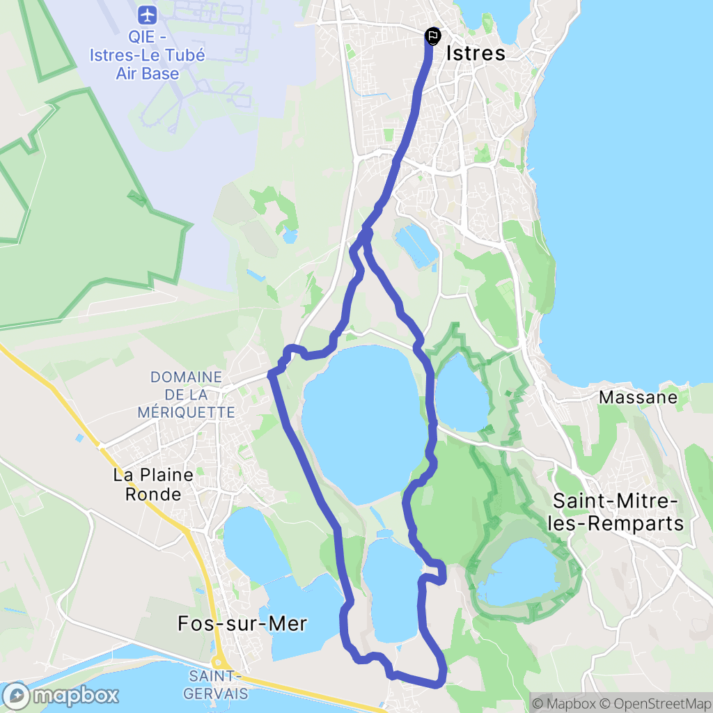 Istres : carte du parcours de randonnée - France