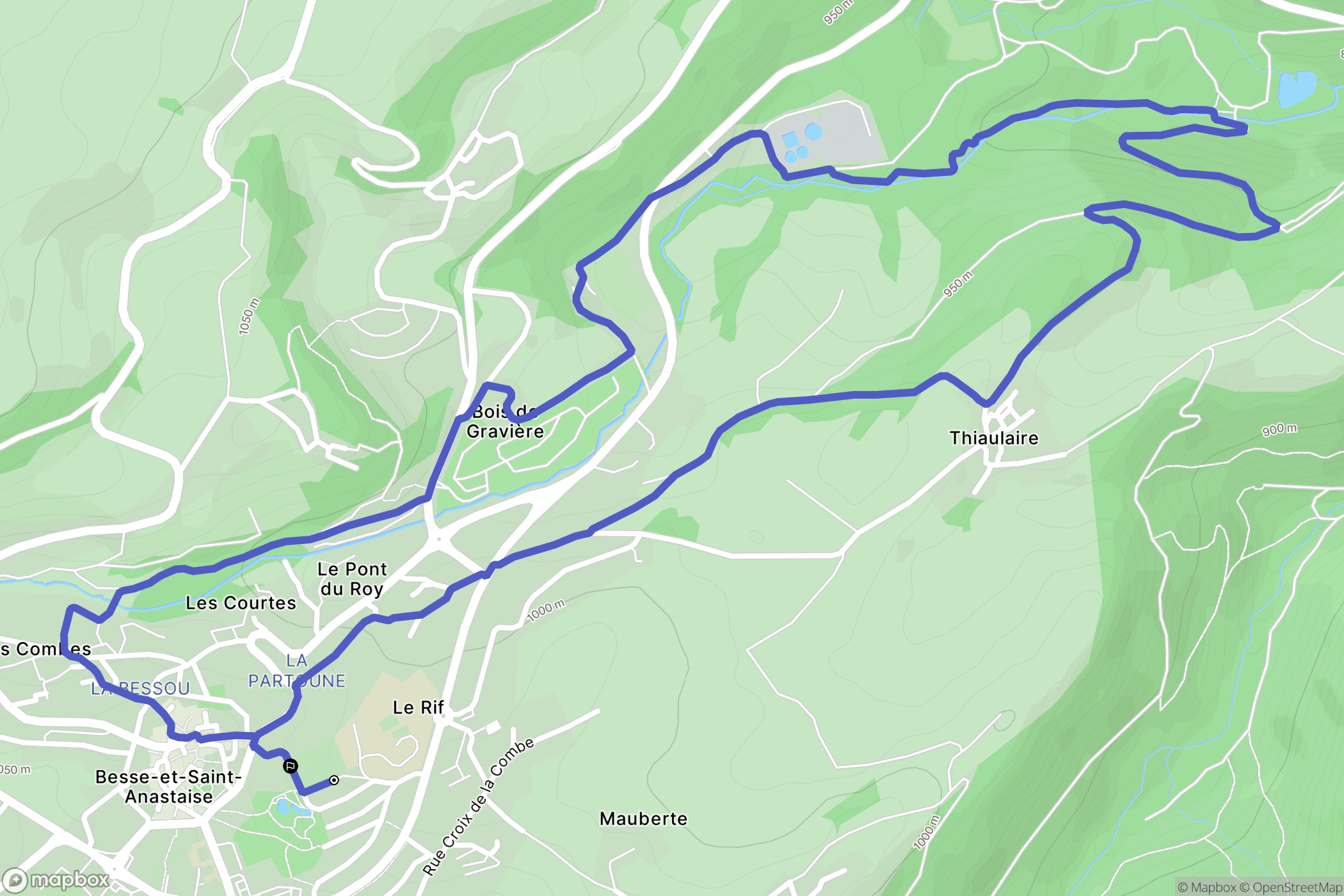 Besse-et-Saint-Anastaise : carte du parcours de randonnée - France