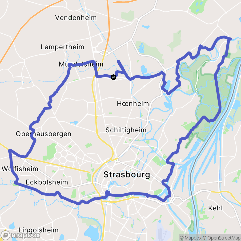 Souffelweyersheim : carte du parcours de randonnée - France