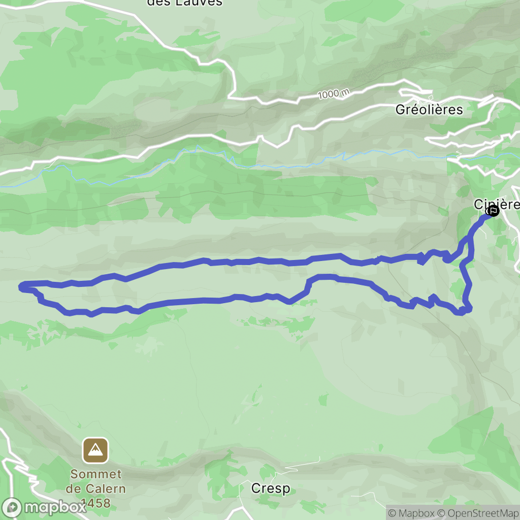 Cipières : carte du parcours de randonnée - France