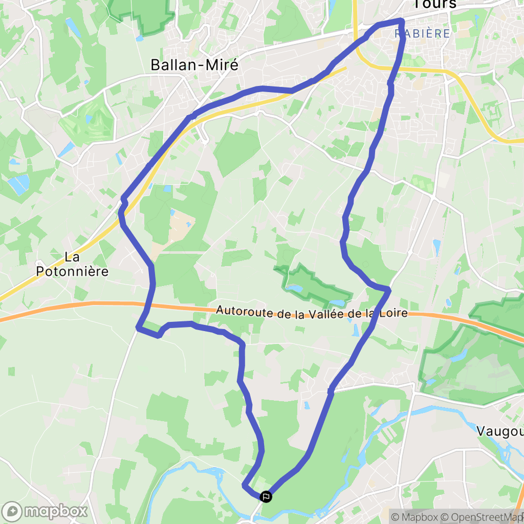 Monts : carte du parcours de randonnée - France