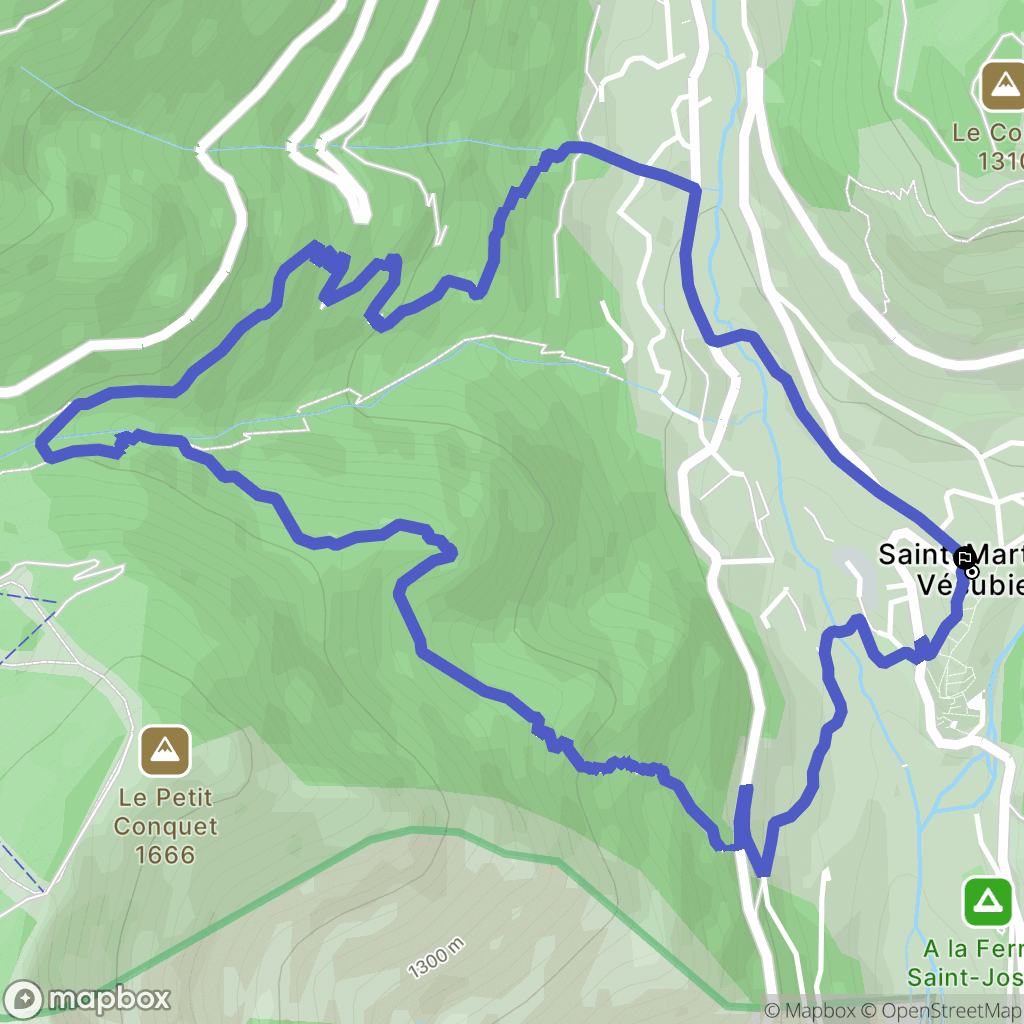 Saint-Martin-Vésubie : carte du parcours de randonnée - France