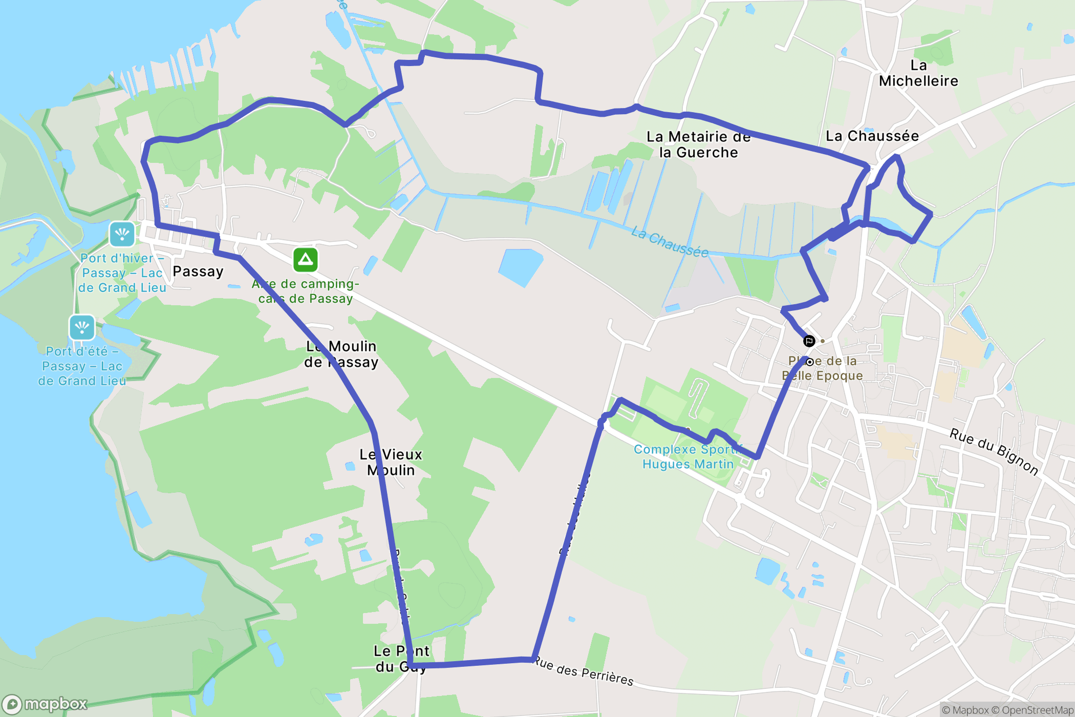 La Chevrolière : carte du parcours de randonnée - France