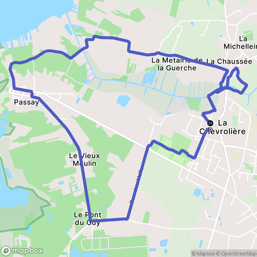 La Chevrolière : carte du parcours de randonnée - France