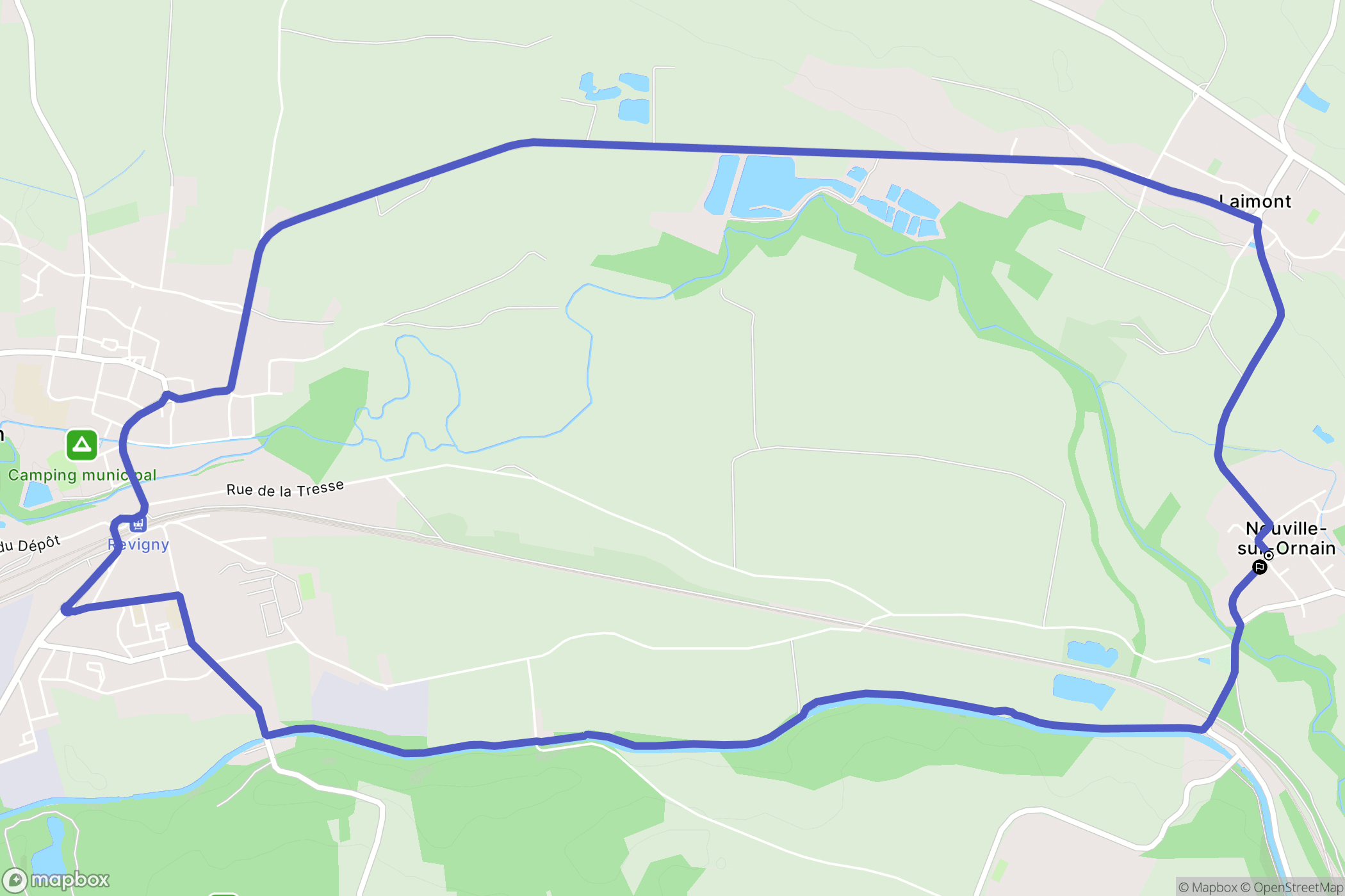 Neuville-sur-Ornain : carte du parcours de randonnée - France