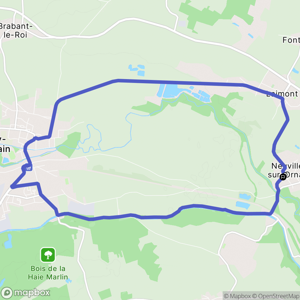 Neuville-sur-Ornain : carte du parcours de randonnée - France