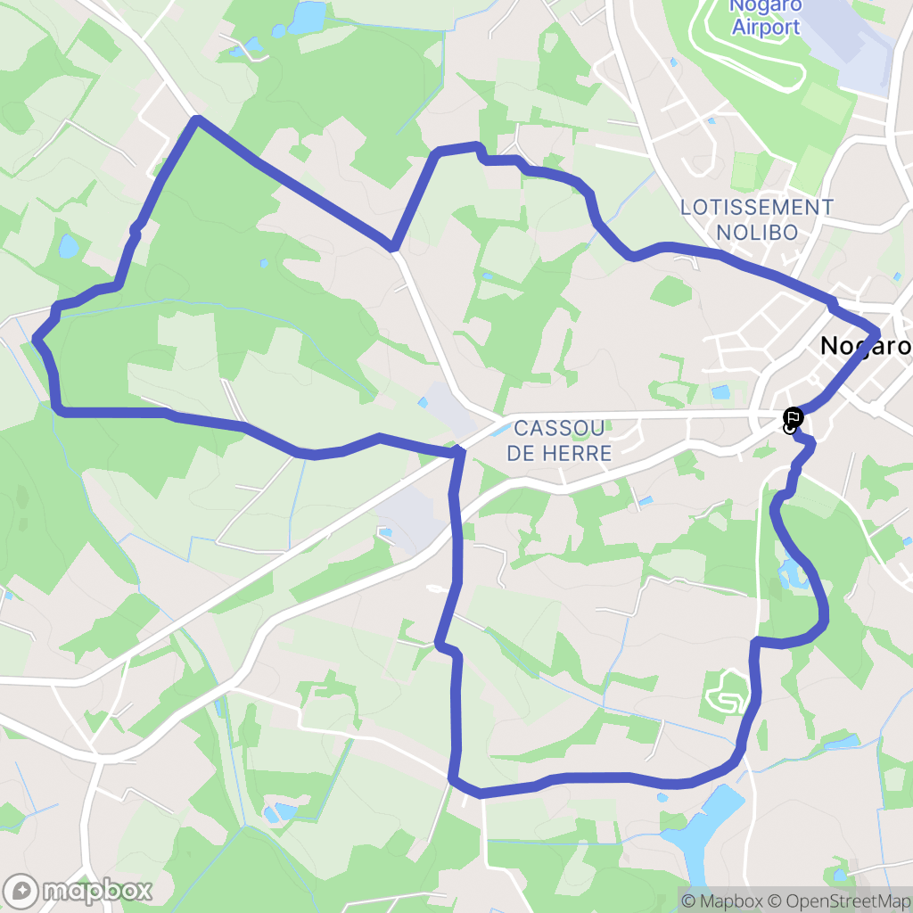 Nogaro : carte du parcours de randonnée - France