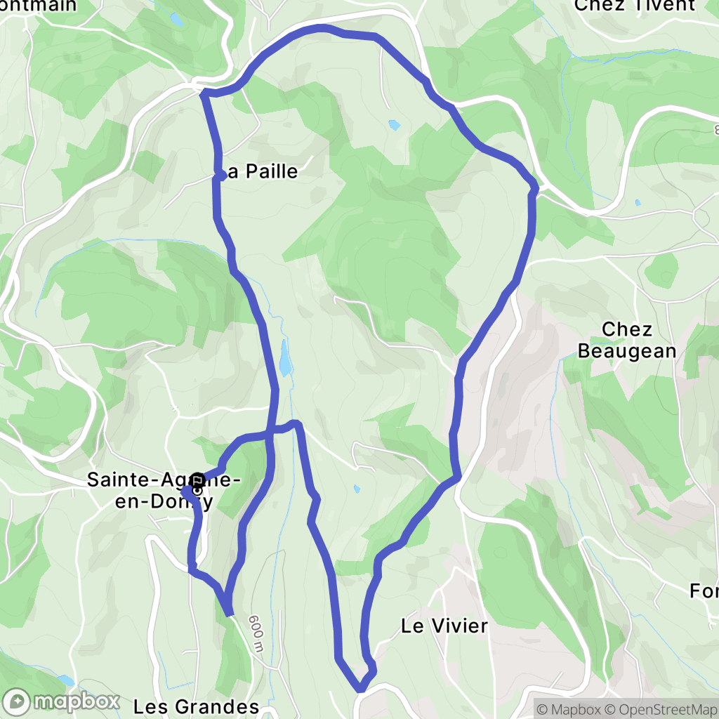 Sainte-Agathe-en-Donzy : carte du parcours de randonnée - France
