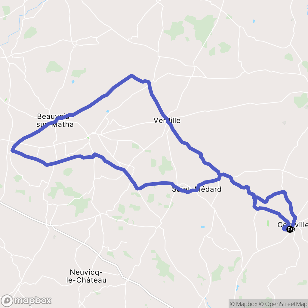 Rouillac : carte du parcours de randonnée - France