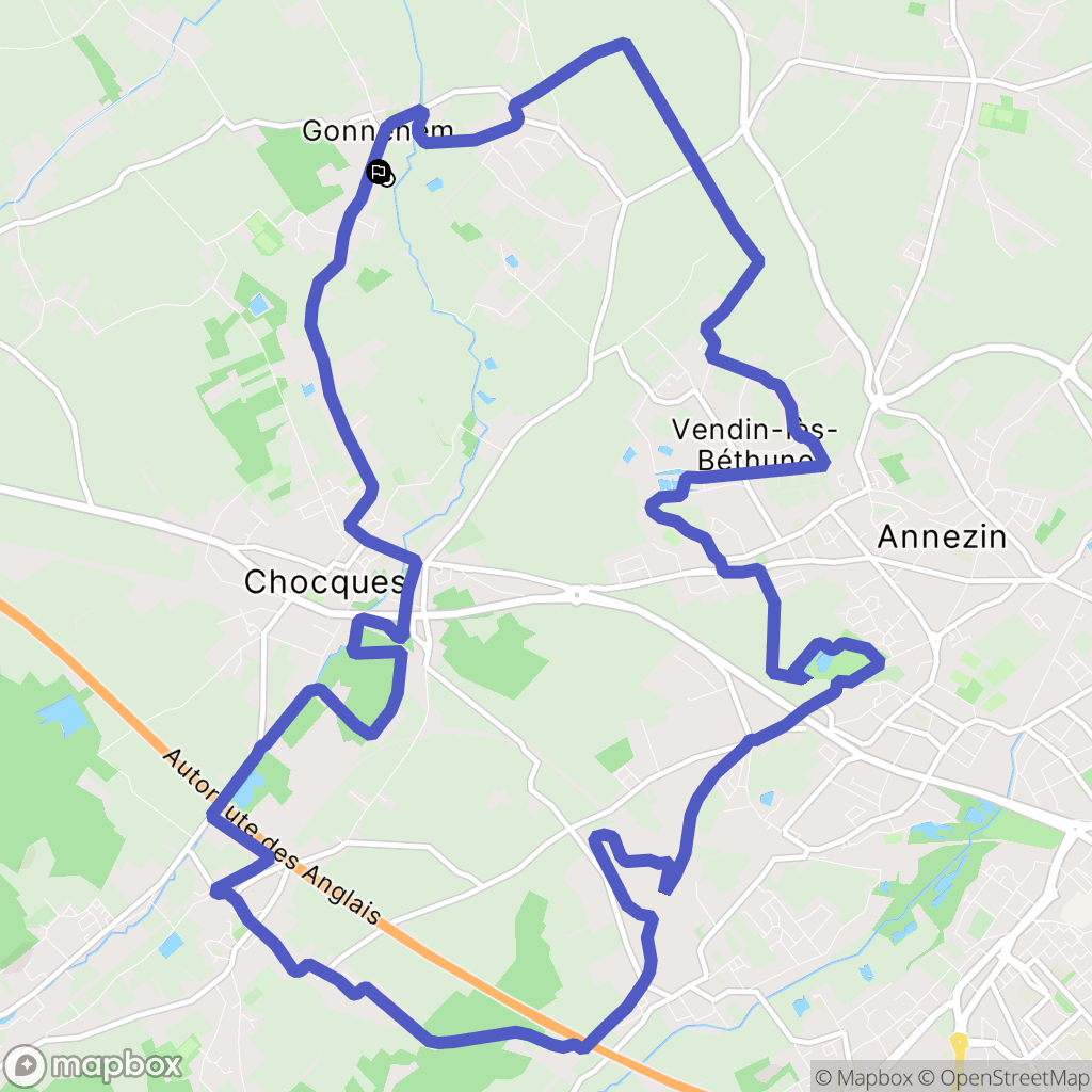Gonnehem : carte du parcours de randonnée - France