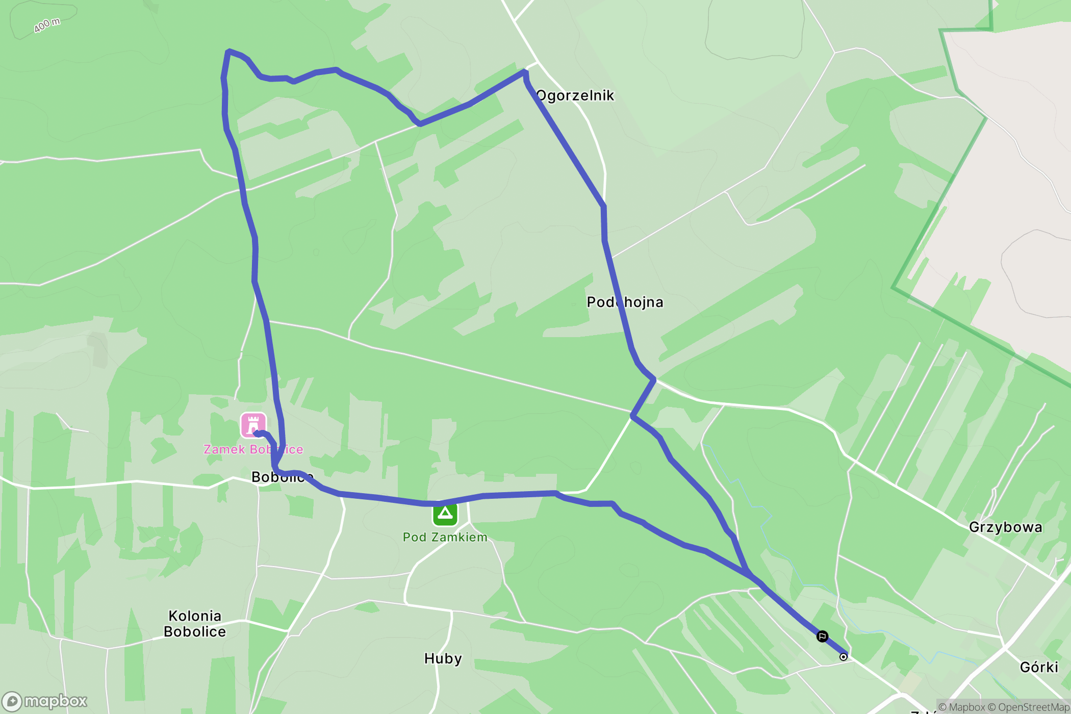 Zdów: mapa trasy - Poland