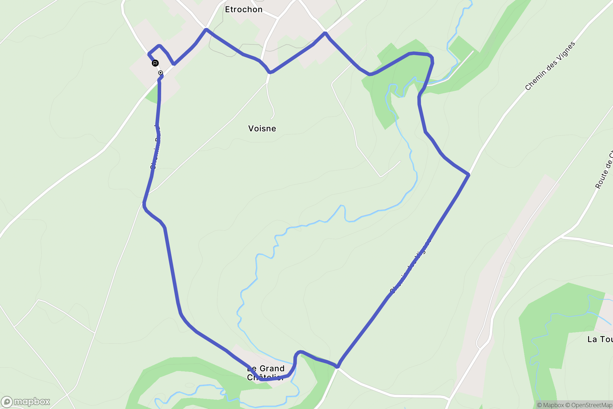 Périgné : carte du parcours de randonnée - France