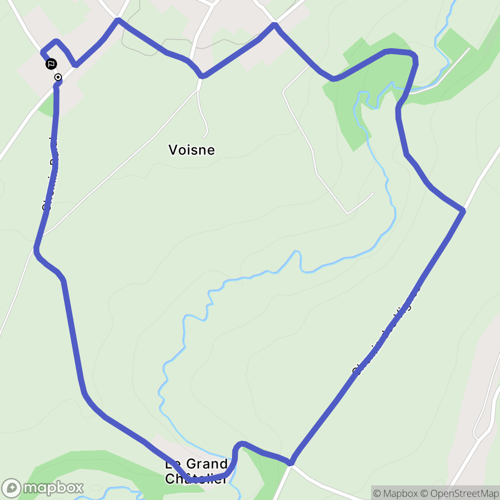 Périgné : carte du parcours de randonnée - France