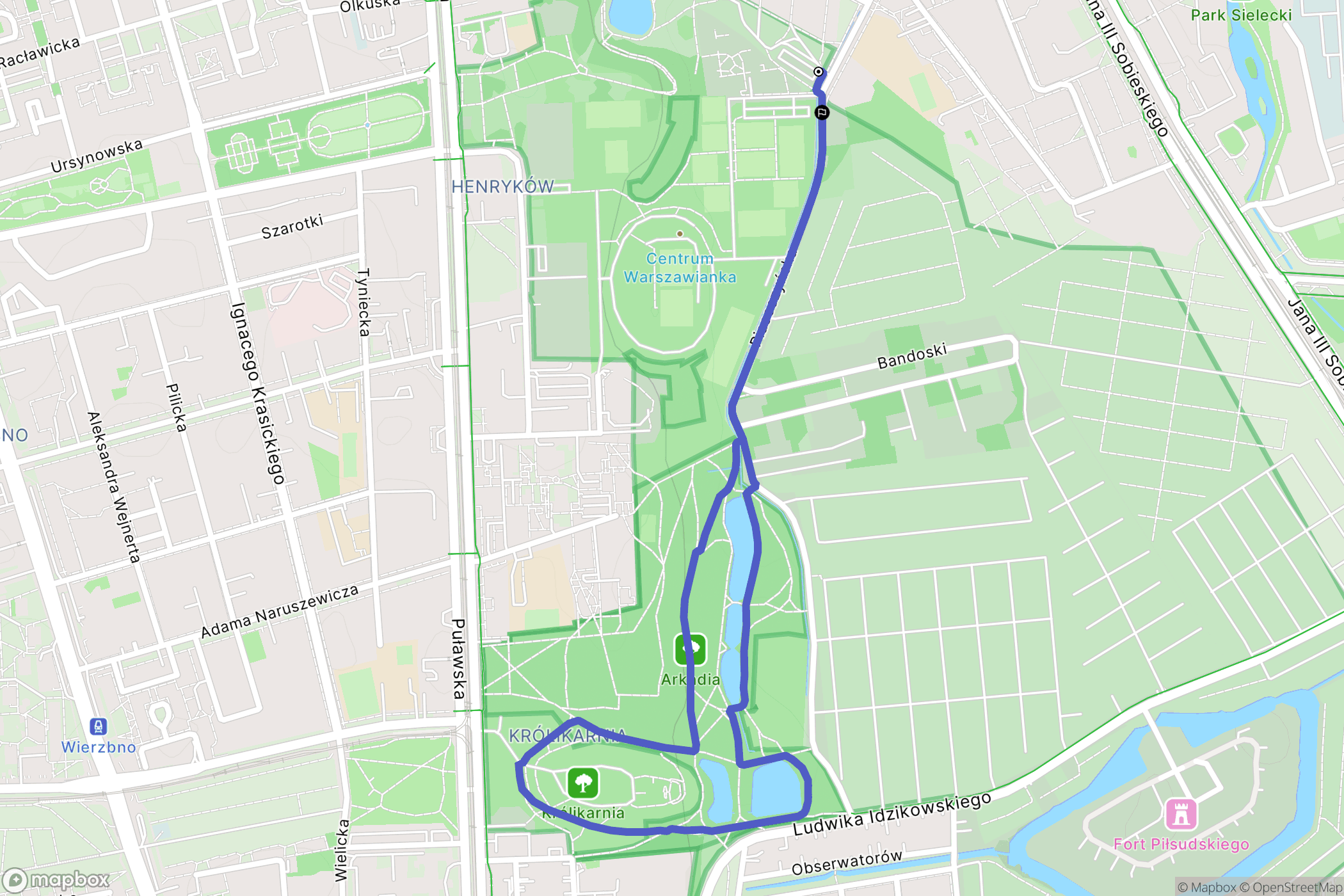 Warszawa: mapa trasy - Poland