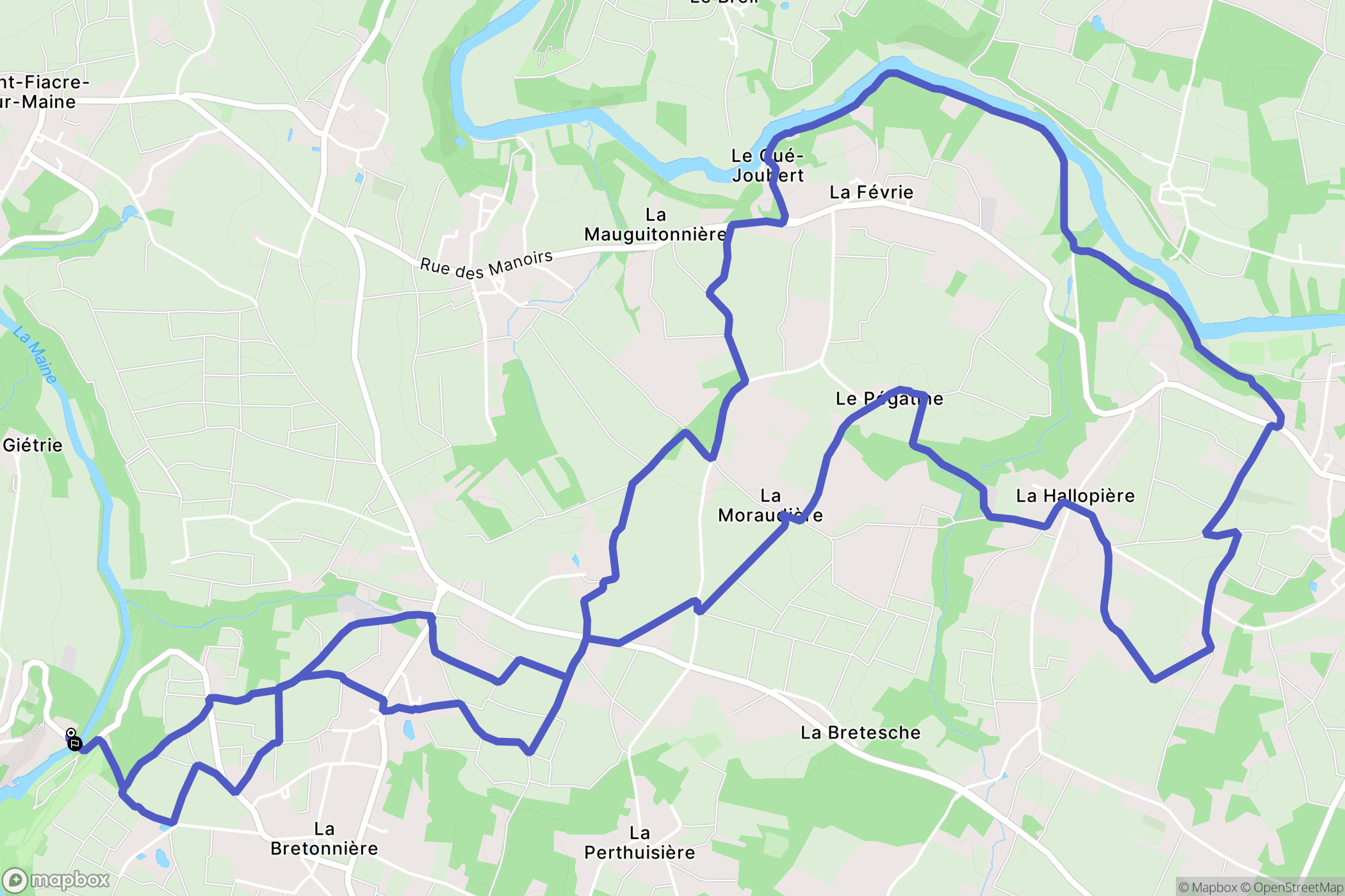 Château-Thébaud : carte du parcours de randonnée - France