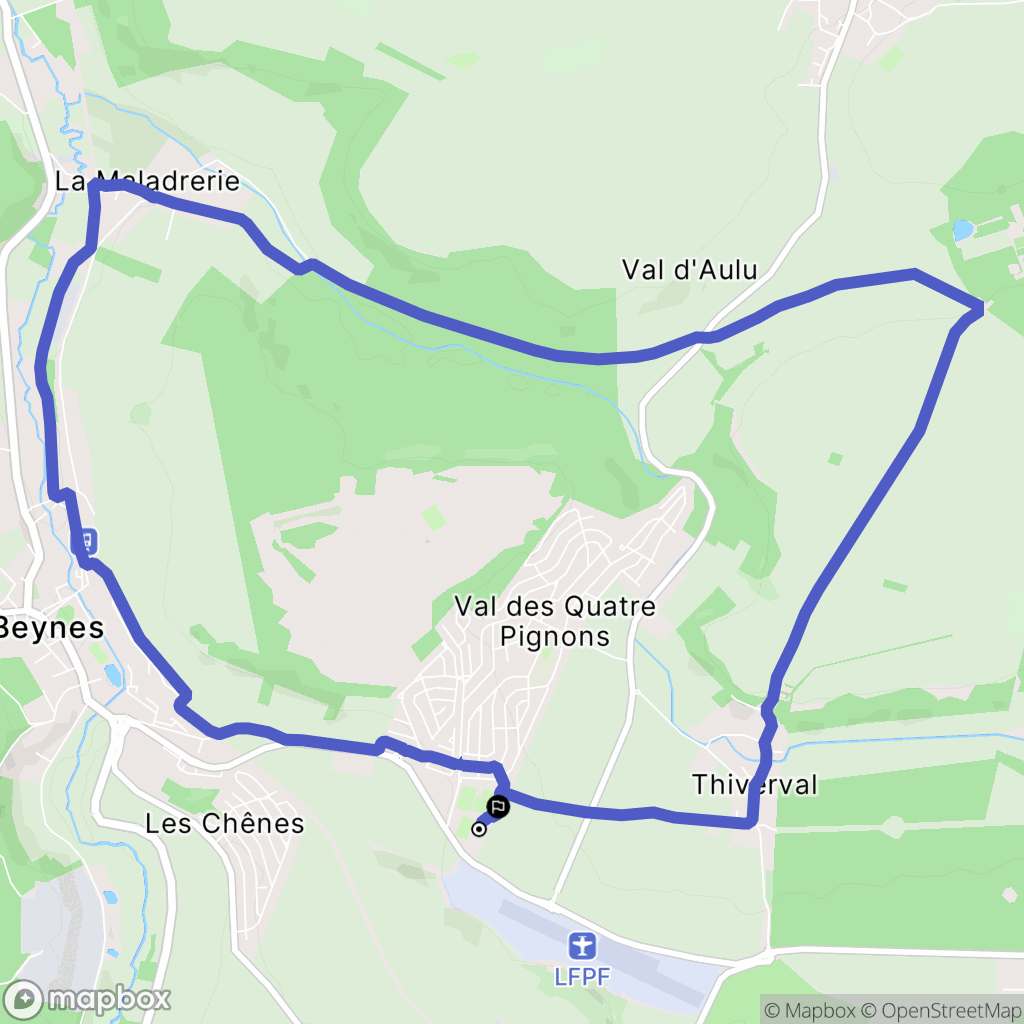Beynes : carte du parcours de randonnée - France
