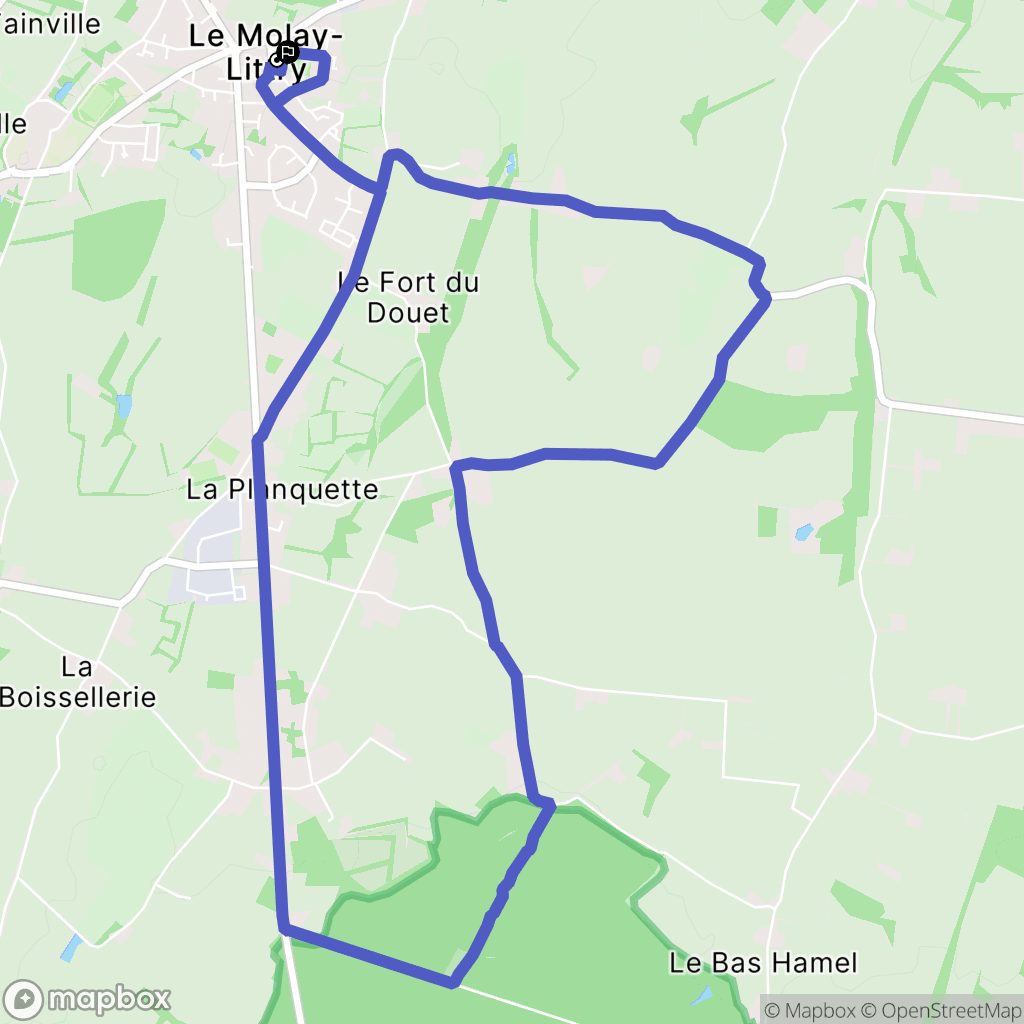 Le Molay-Littry : carte du parcours de randonnée - France
