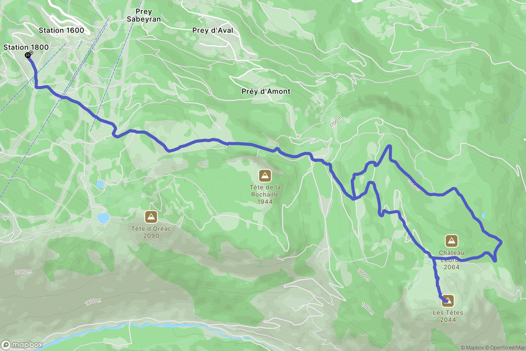 Puy-Saint-Vincent : carte du parcours de randonnée - France