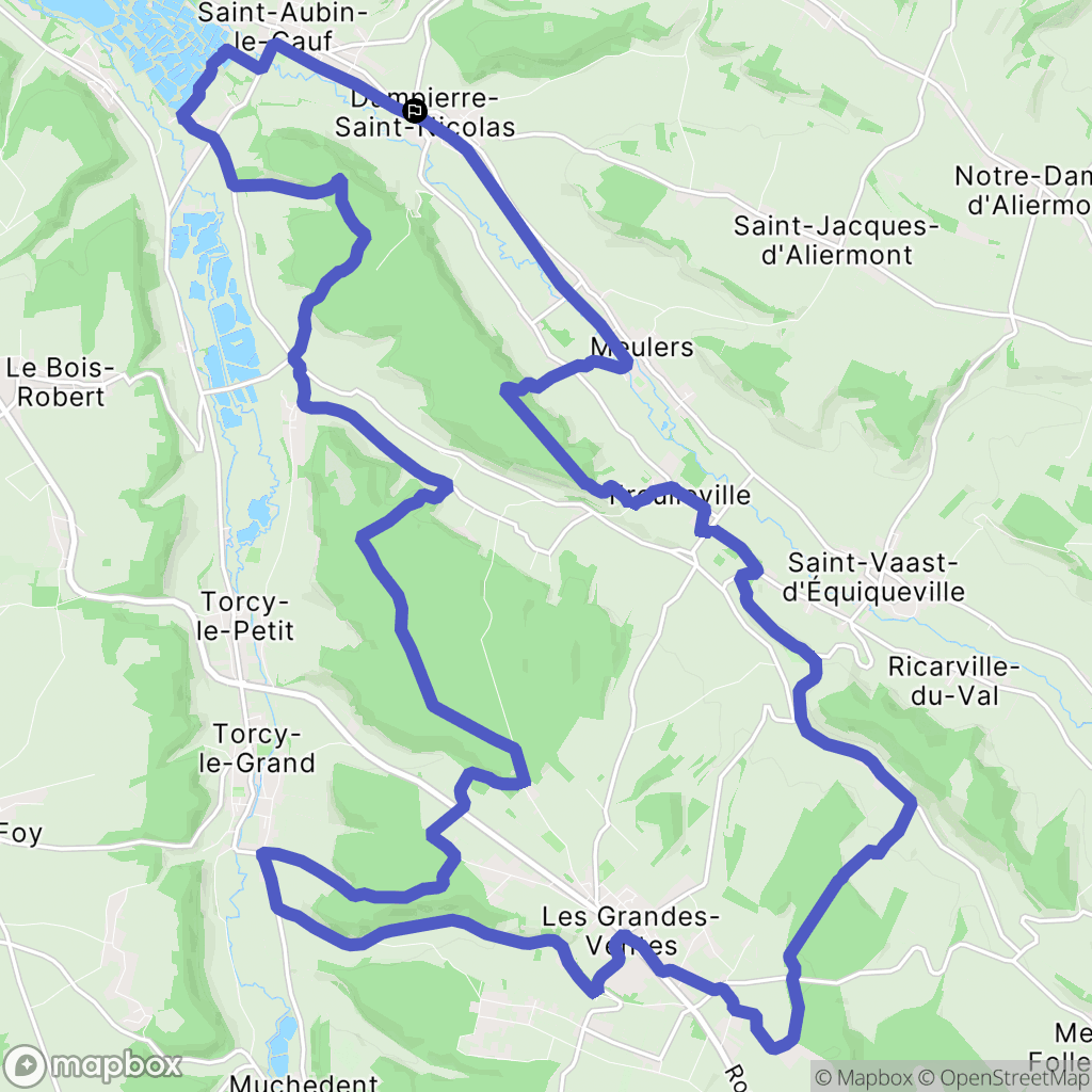Dampierre-Saint-Nicolas : carte du parcours de randonnée - France