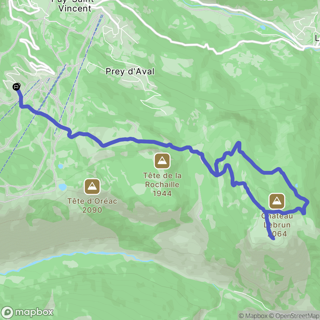 Puy-Saint-Vincent : carte du parcours de randonnée - France