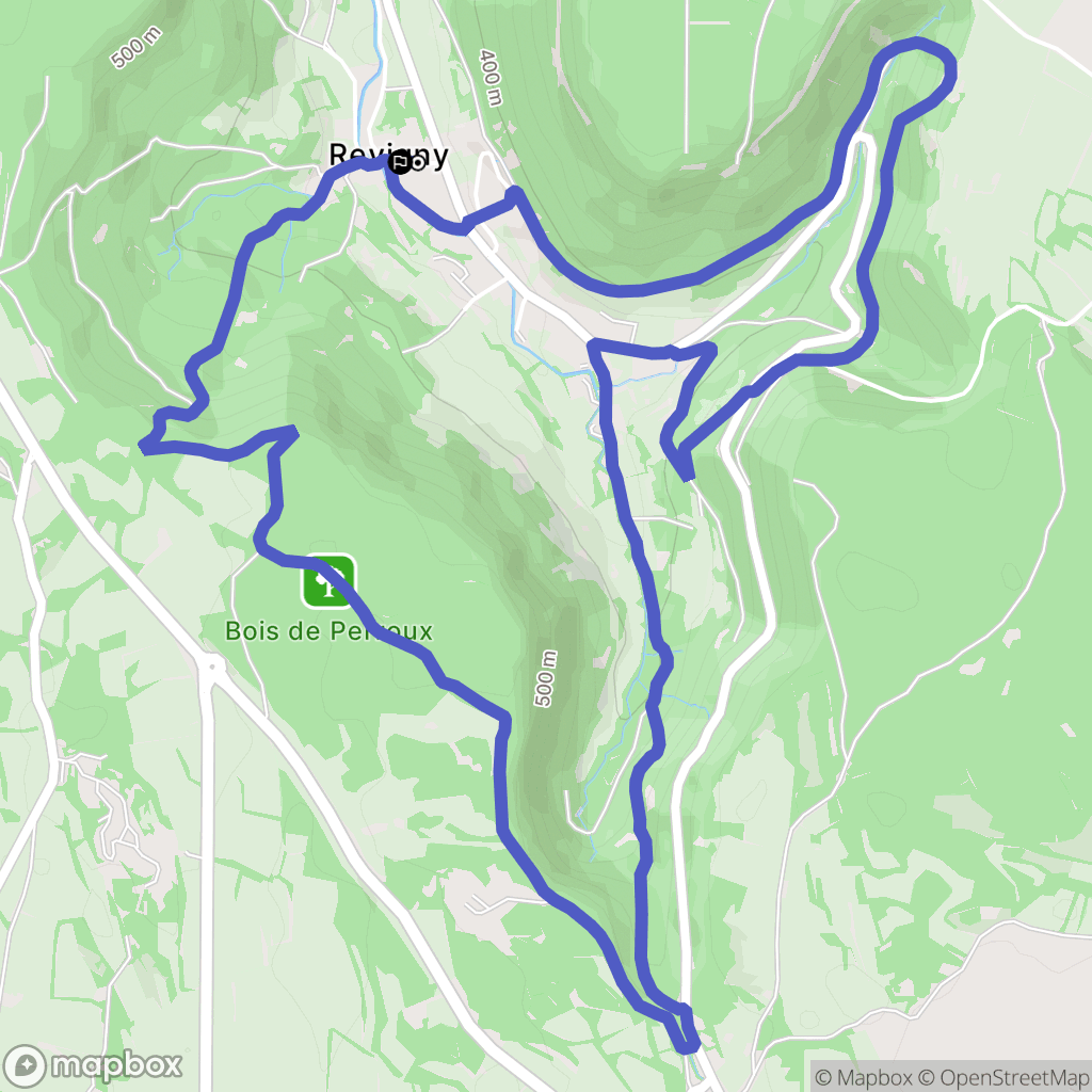 Revigny : carte du parcours de randonnée - France